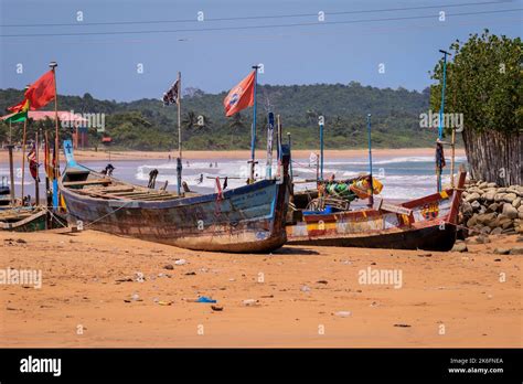 Amazing View To The Sandy Atlantic Coastline Of Axim Beach In Ghana