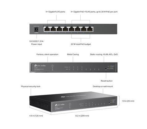 SG2008P Omada 8 Port Gigabit Smart Switch With 4 Port PoE TP Link