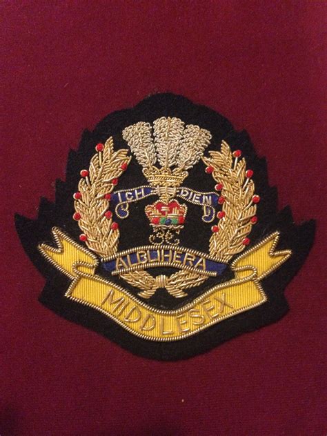 Middlesex Regiment Blazer Badge Masons Military Badge And Button