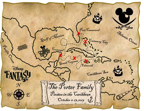 DISNEY PIRATE Map Personalized Cruise Door Magnet Bahamas Etsy