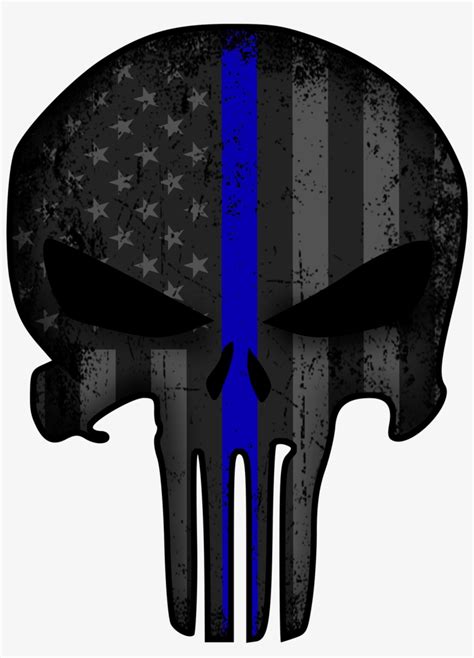 Punisher Thin Blue Line Decal Red And Blue Punisher Transparent Png
