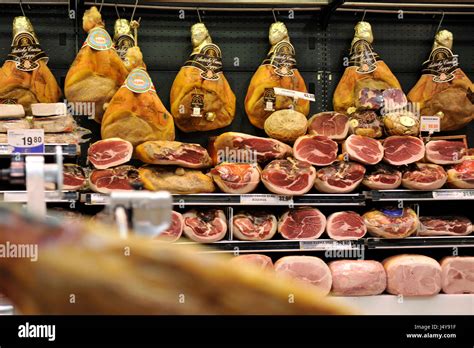 Parma Hams In The Emilia Romagna Market Food Valley Of Italian Food