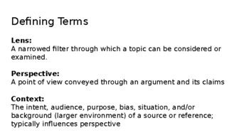 AP Seminar- Lenses and Perspective PPT by Read wRite Research | TPT