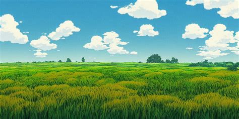 Prompthunt An Open Wheat Field Studio Ghibli Landscape