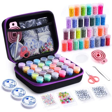 7500 Clay Beads For Bracelet Making 30 Colors Flat Round Polymer Clay