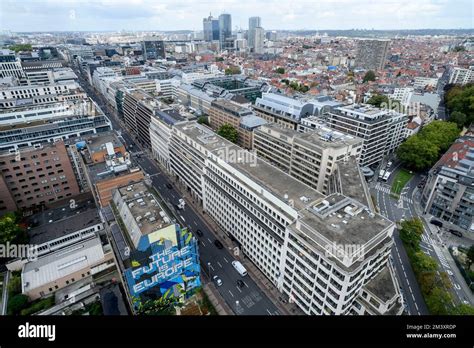 View On The Rooftops Of The European Area In Brussels Vue Sur Le