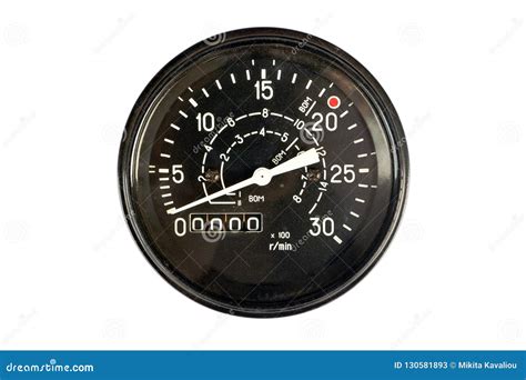 analog tractor tachometer  isolated stock image image  black