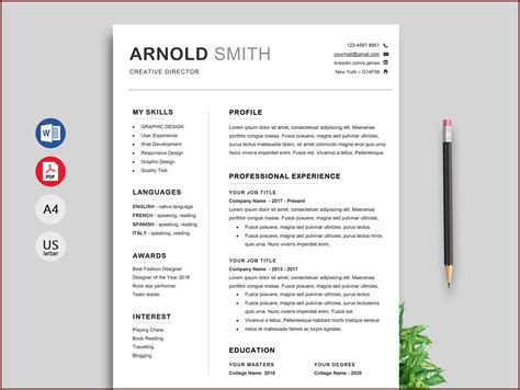 Free Creative Resume Templates Word Resume Resume Examples Bor85nj1wz