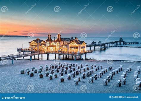 Sellin Pier At Twilight Baltic Sea Germany Stock Photo Image Of