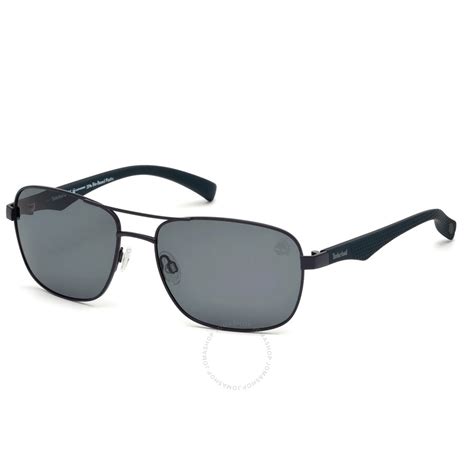 Timberland Smoke Polarized Rectangular Mens Sunglasses Tb9136 91d 59