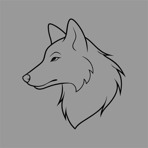 Premium Vector Hand Drawn Wolf Head Silhouette