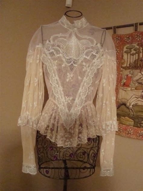 Victorian Lace Blouse Blusas De Renda Moda Eduardiana Vestidos