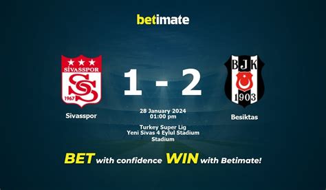 Sivasspor Vs Besiktas التوقعات، الاحتمالات ونصائح الرهان 28012024