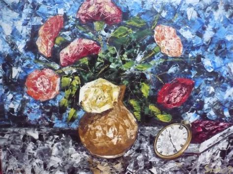 Artiste Tableau Nature Morte Aux Fleurs Szobay Eur