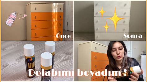 Evde Sprey Boyayla Nasıl Dolap Boyanmaz Günlük Vlog YouTube