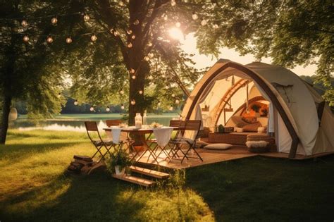 Premium Ai Image Glamping Luxury Glamorous Camping