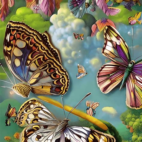 Hippie Butterfly Flower Stickers · Creative Fabrica