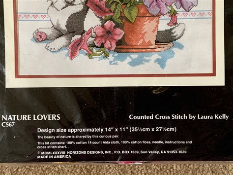 Vintage Counted Cross Stitch Kit nature Lovers by Horizons Designs, Inc. - Etsy