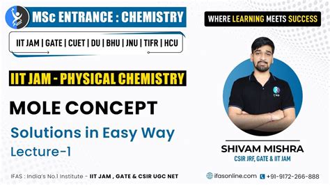 Mole Concept Iit Jam Physical Chemistry In Easy Way Youtube