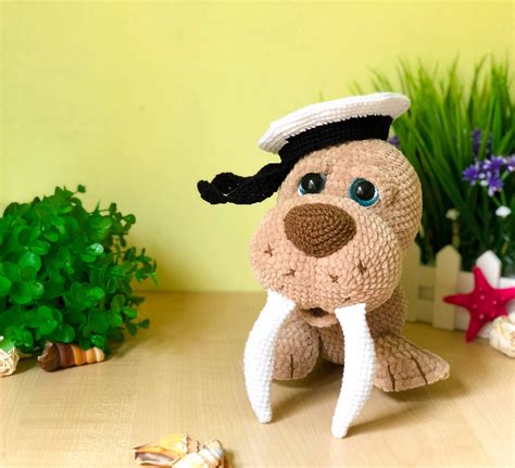 Crochet Pattern Walrus Pdf English Stuffeed Toy Etsy