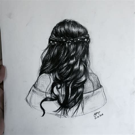 back of the head #selfportrait #hair #drawing