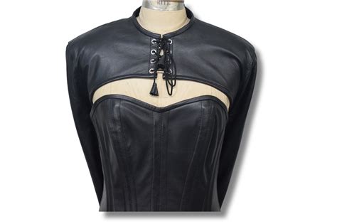 Leather Corset Dress with Arm binder korsettkleid Steel boned – Movenera