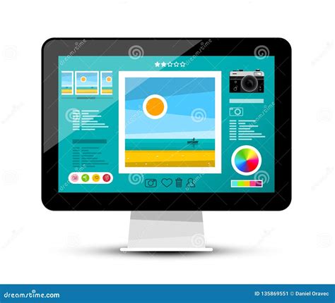 web gallery  screen photo editing software  computer monitor stock