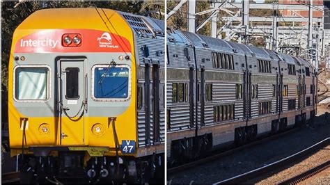 Nsw Trainlink V Set Double Decker Trains Parallel Run Strathfield