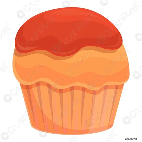 Caramel Muffin Icon Cartoon And Flat Style Stock Vector