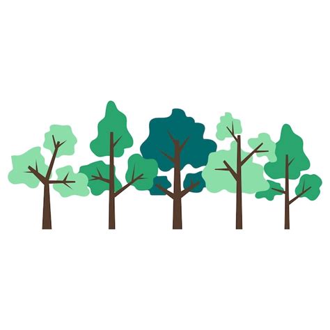 Ilustración Del árbol Forestal Vector Premium