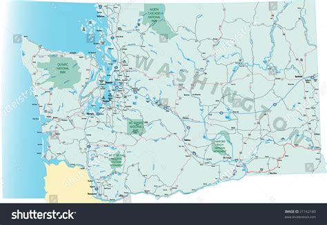 Washington State Road Map With Interstates Us Highways And State