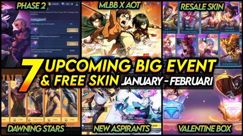 7 UPCOMING BIG EVENTS 2024 KOF Phase 2 MLBB X AOT New Aspirants Skin