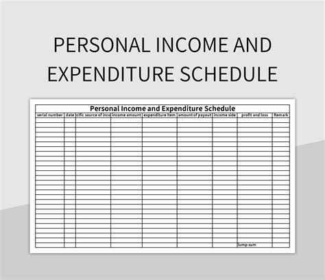 Free Personal Income And Expenditure Schedule Templates For Google