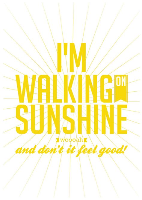 I'm Walking on Sunshine Music Poster Art Typography Print - Etsy