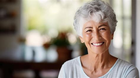 Retrato de uma mulher idosa sorrindo para a câmera Foto Premium