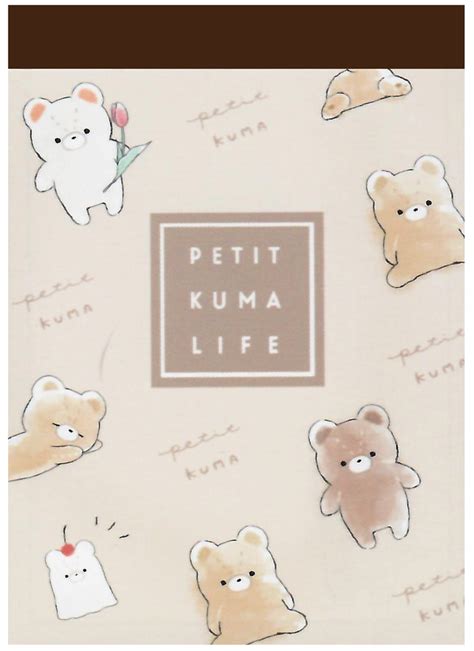 Kamio Petit Kuma Life Teddy Bears Mini Memo Pad Kawaii Depot