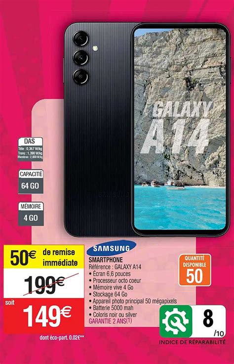 Promo Smartphone Samsung Galaxy A14 Chez Cora ICatalogue Fr