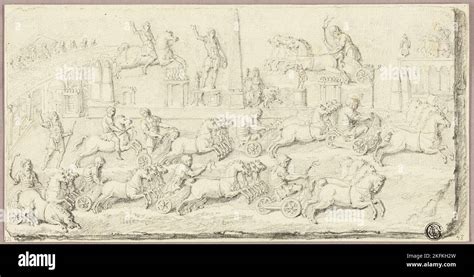 Roman Chariot Race After Antique Bas Relief N D Stock Photo Alamy