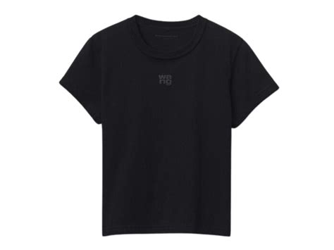 Sasom Alexanderwang Puff Logo Shrunken Tee In Cotton Jersey