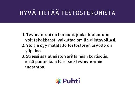 Testosteroni on miesten tärkein sukupuolihormoni – Puhti