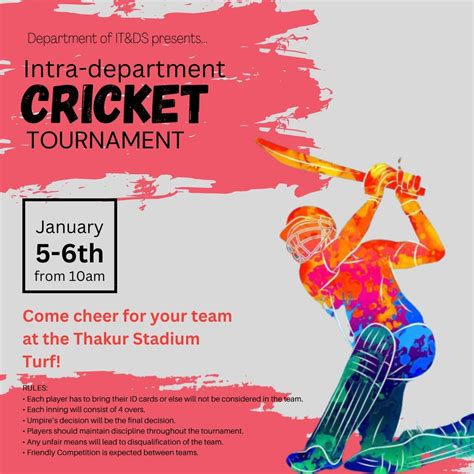 Intra Department Cricket Tournament On January Thakur College Of