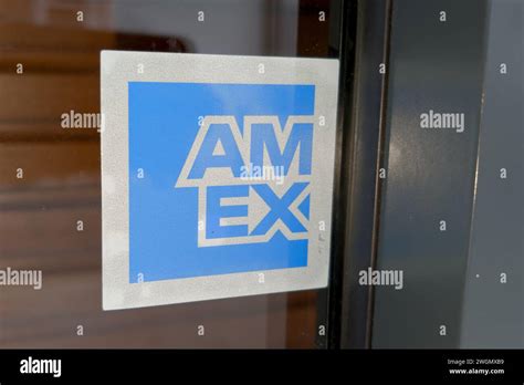 Bordeaux France 02 05 2024 Amex American Express Logo Brand And