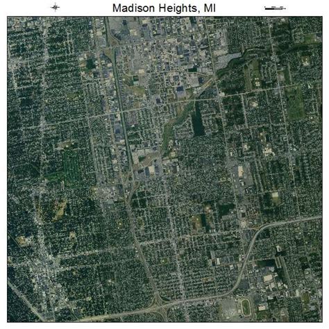 Aerial Photography Map of Madison Heights, MI Michigan