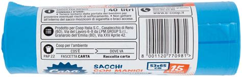 Unicoop Firenze Sacchi Nettezza Azzurri Coop Casa X Con Manici Pz