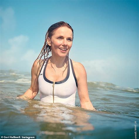 Geri Horner Shows Off Her Incredible Figure In A White Swimsuit As