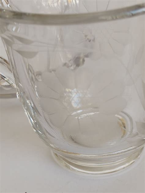 Jw Hughes Imperial Candlewick Etched Cornflower Glass Cream Andsugar With Tray Ebay