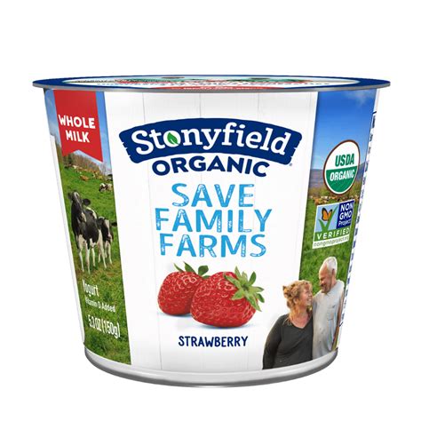 Stonyfield Organic Strawberry Whole Milk Yogurt 5 3 Oz Cup Single