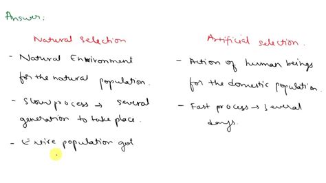 SOLVED What Is The Difference Between Natural And Artificial Selection