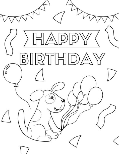 Free Printable Happy Birthday Cards To Color Download Free Printable