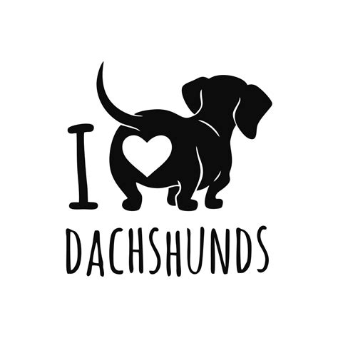 Dachshunds Svg Heart Svg Silhouette Cut File Digital Etsy Canada